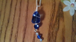 wire wrapped (sort of) necklace for the kid